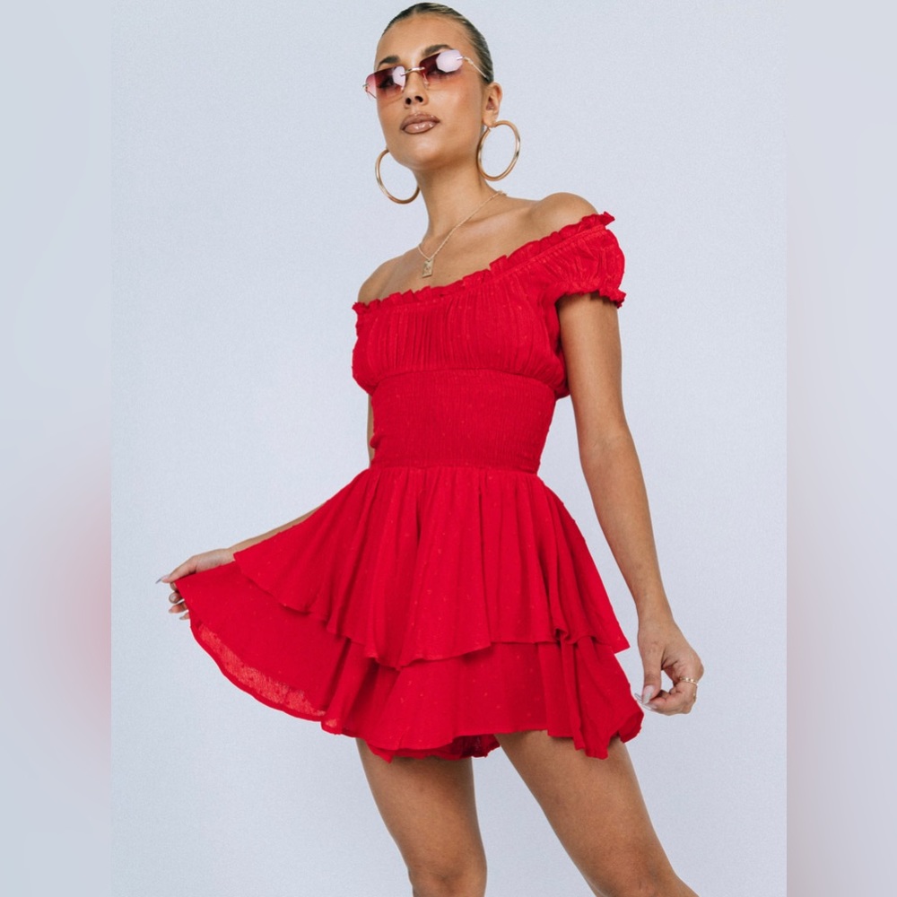 NWOT Princess Polly Love Galore Romper Red Size 0